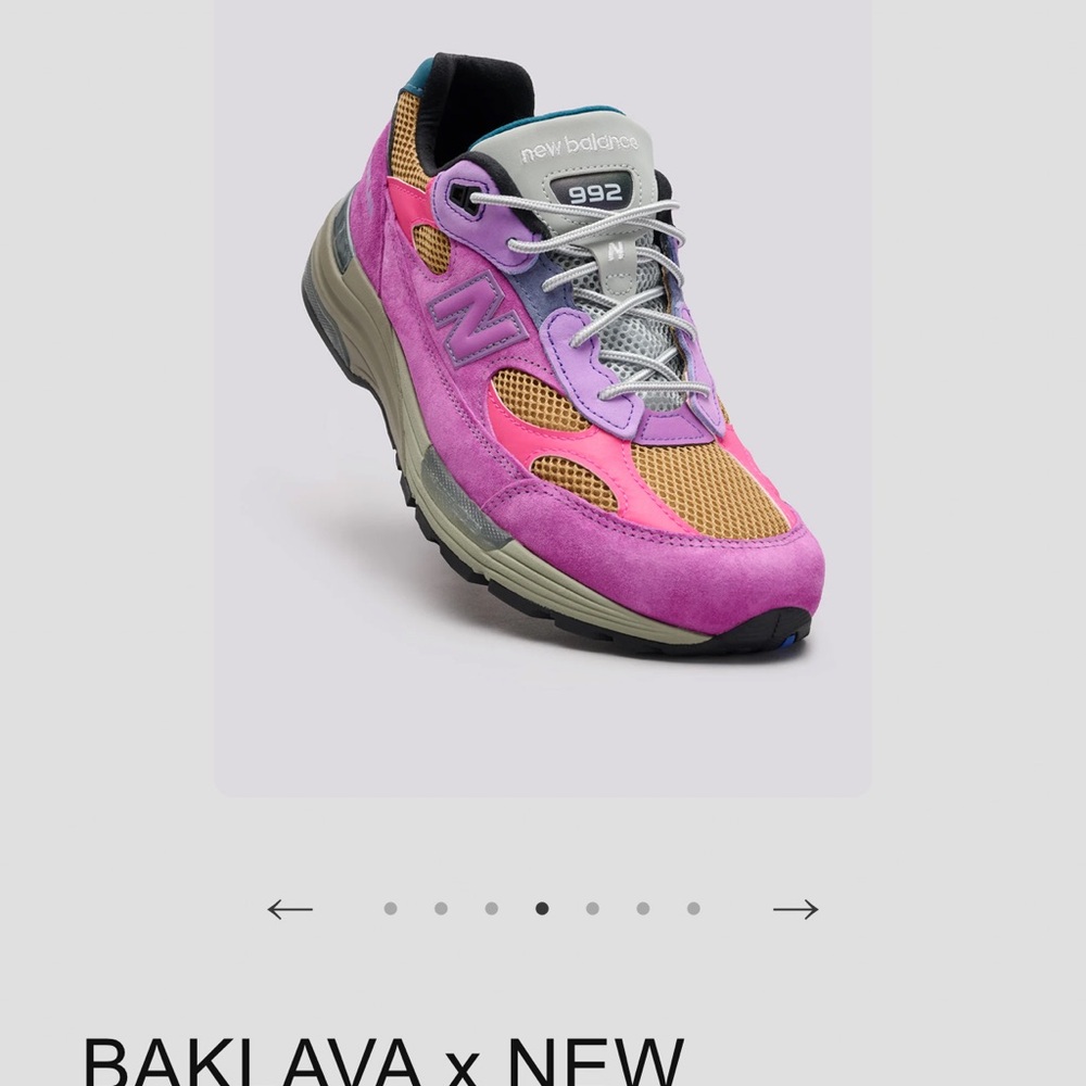 BAKLAVA x NEW BALANCE 992 MADE IN USA "DIGITALIS PURPUREA" Men’s size 4